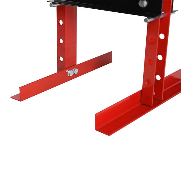 Hydraulic 6 Ton H-Frame Garage Floor Adjustable Shop Press with Plates, 6T, Red