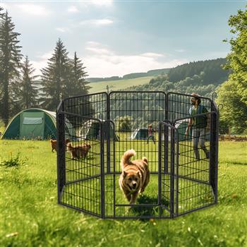 8 Panels Heavy Duty Metal Playpen with door,39.37\\"H Dog Fence Pet Exercise Pen for Outdoor, Indoor