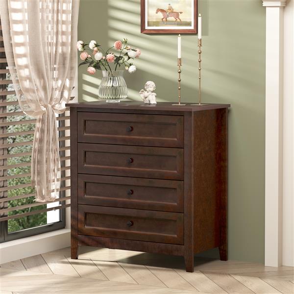 Solid Wood spray-painted drawer dresser bar,buffet tableware cabinet lockers buffet server console table lockers, retro round handle, applicable to the dining room, living room,kitchen corridor,auburn