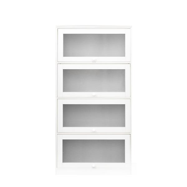 Bookcase Contemporary Closed Back Glass Doors Office Storage Cabinet Floor-to-Ceiling Low Cabinet Bookcase Against Wall Dustproof Bookshelf