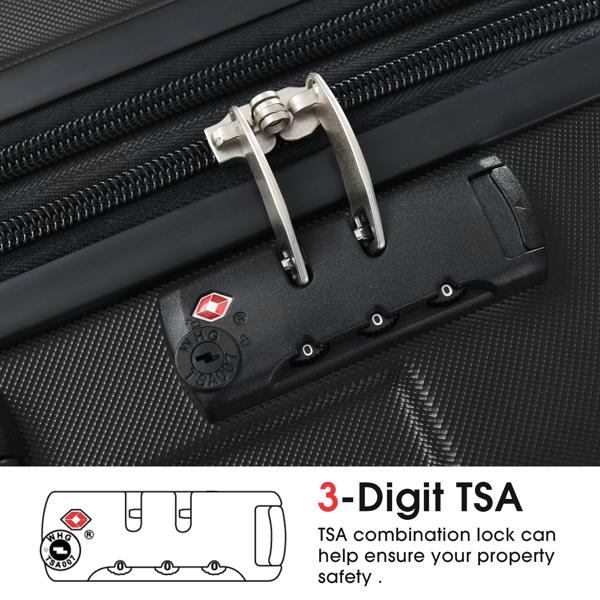 Hardshell Luggage Spinner Suitcase with TSA Lock Lightweight Expandable 24'' (Single Luggage)