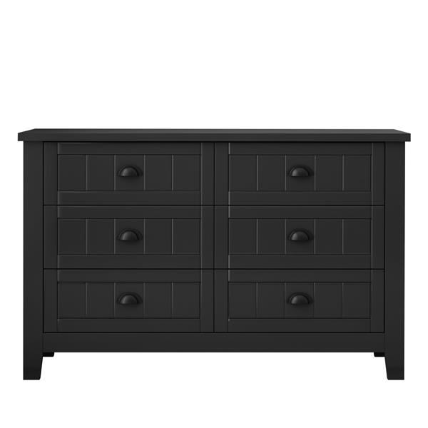 Drawer Dresser BAR CABINET side cabinet,buffet sideboard,buffet service counter, solid wood frame,plasticdoor panel,retro shell handle,applicable to dining room, living room, kitchen ,corridor,black