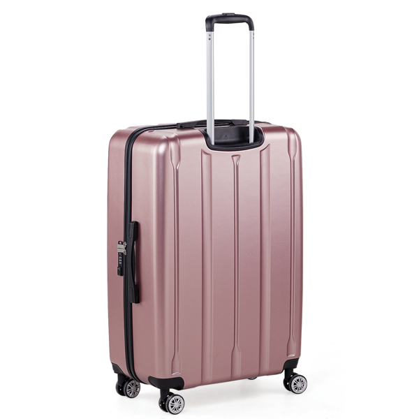 FCH 3-in-1 suitcase vertical stripes trolley case 20in 24in 28in ABS PC fashion color 02-rose gold