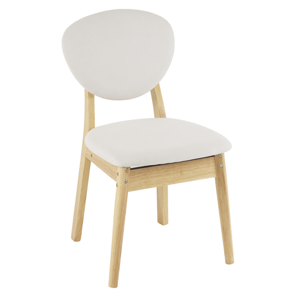 Disassembly rubber wood soft package wood color dining table and chair set 1 table 4 chair beige cushion rectangular