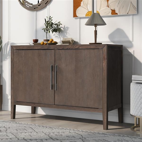 Storage Cabinet Sideboard Wooden Cabinet with 2 Metal handles and 2 Doors for Hallway, Entryway, Living Room