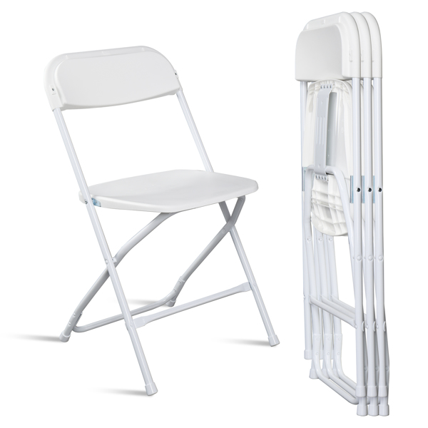 4pcs Injection Molding Classic Garden Plastic Folding Chair White