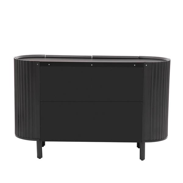 Curved Design Light Luxury Sideboard with Adjustable Shelves,Suitable for Living Room,Study and Entrance