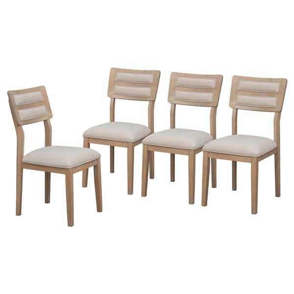 Classic and Traditional Style 6 - Piece Dining Set, Includes Dining Table, 4 Upholstered Chairs & Bench (Natural Wood Wash)