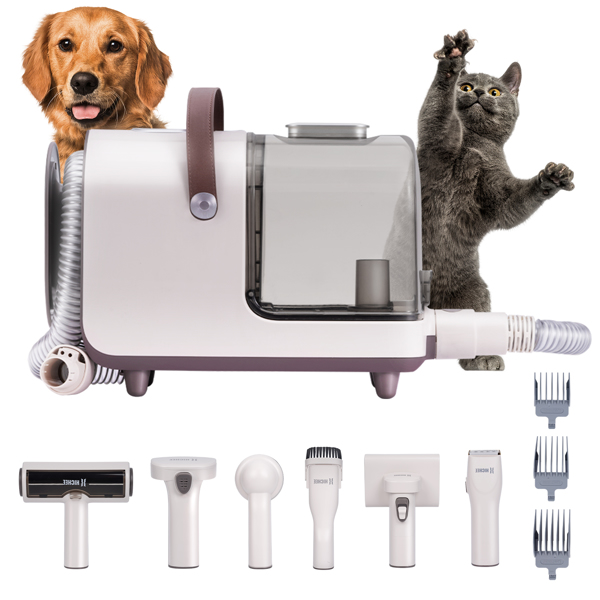 Dog clipper and pet hair vacuum cleaner, professional pet care set, Dog Clipper with 6-in-1 Professional Pet Care Set, 2.5 L Container cats & dogs hair remover