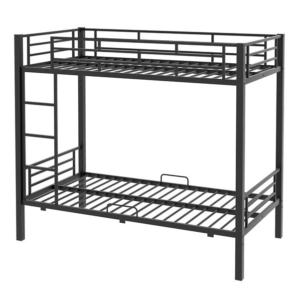 Metal Bunk Bed With drawers, Twin, Black