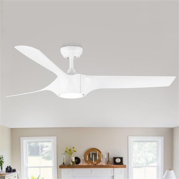 56 In.Intergrated LED Ceiling Fan with White ABS Blade