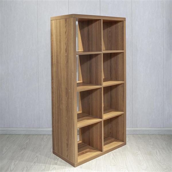 8-Cube Organizer Storage with Opened Back Shelves,2 X 4 Cube Bookcase Book Shleves for Home, Office ,Walnut Color