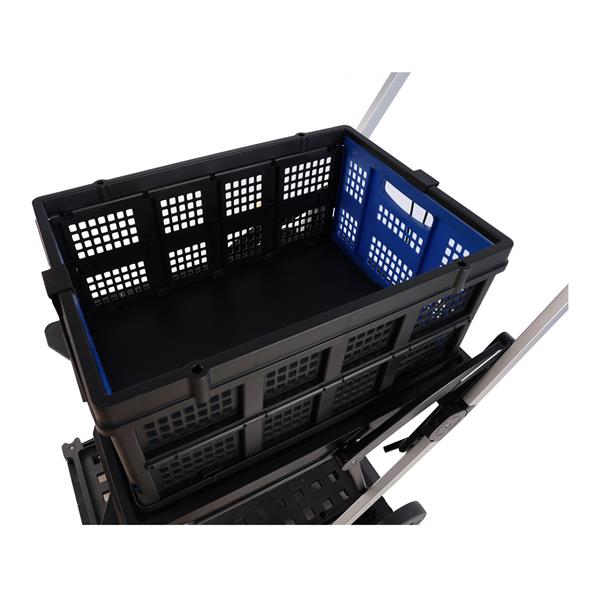 Folding service cart with wheels double-decker, shopping, library, office warehouse moving carts