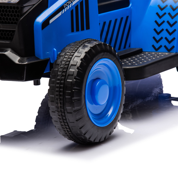 12V Kids Ride On Electric Tractor Black Knight,Kids Ride On Toy.2WD,Non-skid tires, steering wheel, foot pedal,With Removable storage tug,Light,Bluetooth,Music,MP3,USB,Power Display For Kids Aged 3+.