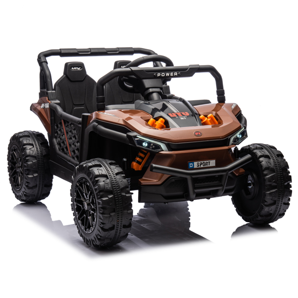 24V Kids Ride On UTV,Electric Toy For Kids w/Parents Remote Control,Four Wheel suspension,Low Start,Adjustable speed,Multimedia player,Early Education,Bluetooth,Rear storage space for kids aged 3+.