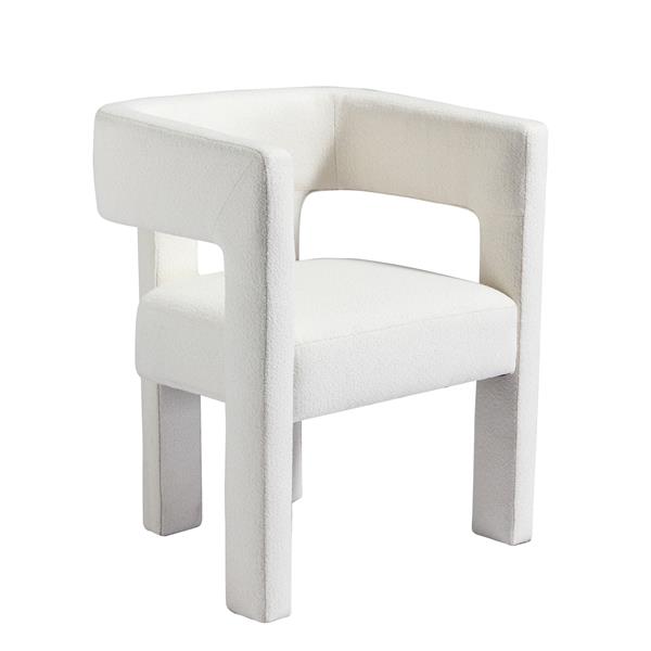 Contemporary Designed Fabric Upholstered Accent Chair Dining Chair for Living Room, Bedroom, Dining Room, Beige