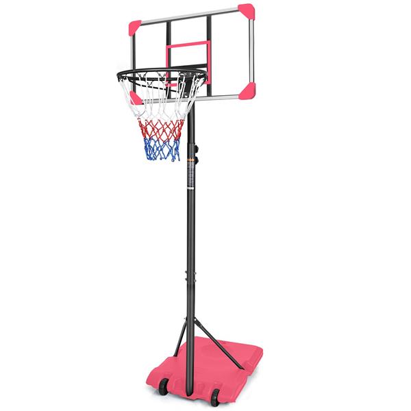 Portable Basketball Goal System with Stable Base and Wheels, use for Indoor Outdoor teenagers youth height adjustable 5.6 to 7ft Basketball Hoop 28 Inch Backboard