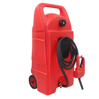 15 Gallon Gas Caddy With Wheels, Fuel Transfer Tank Gasoline Diesel Can,Fuel Storage Tank For Automobiles ATV Car Mowers Tractors Boat Motorcycle(Red)