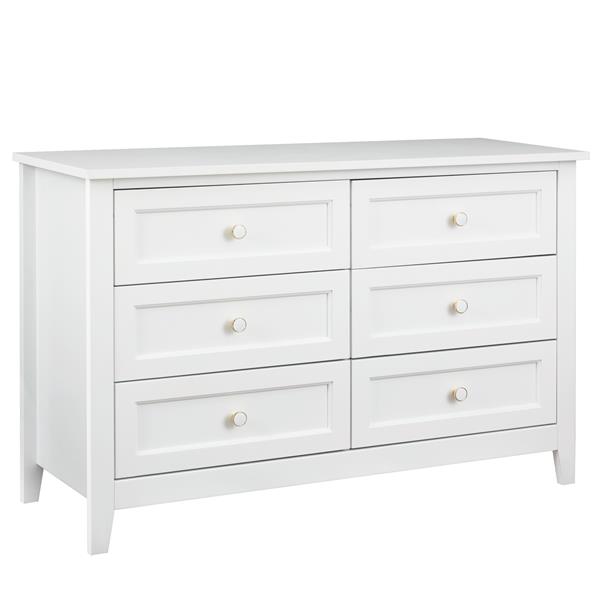 Solid Wood spray-painted drawer dresser bar,buffet tableware cabinet lockers buffet server console table lockers, retro round handle, applicable to the dining room, living room,kitchen corridor,white