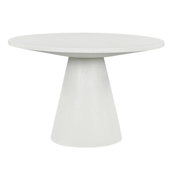 Retro Round Dining Table Minimalist Elegant Table for Living Room, Dining Room (White)