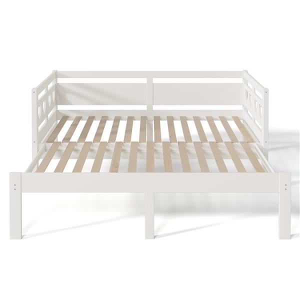 Twin Extending Daybed with Trundle, Wooden Daybed, White