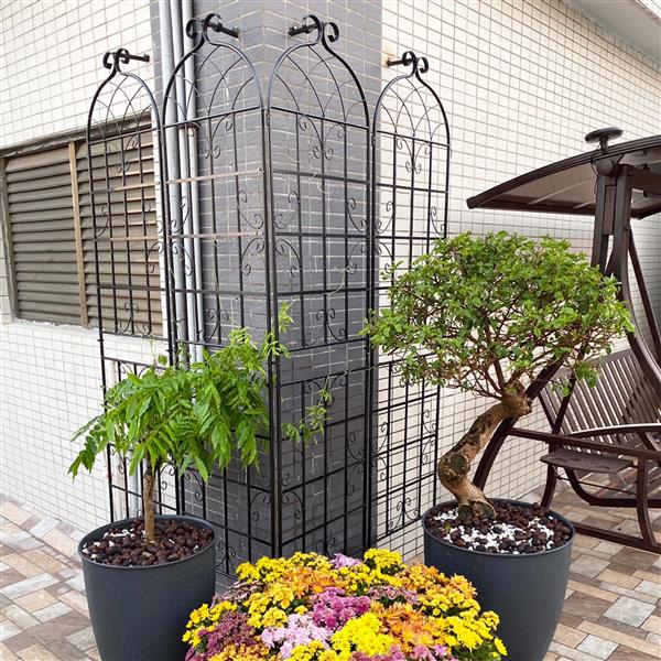 4 Pack Metal Garden Trellis 86.7" x 19.7" Rustproof Trellis for Climbing Plants Outdoor Flower Support Black