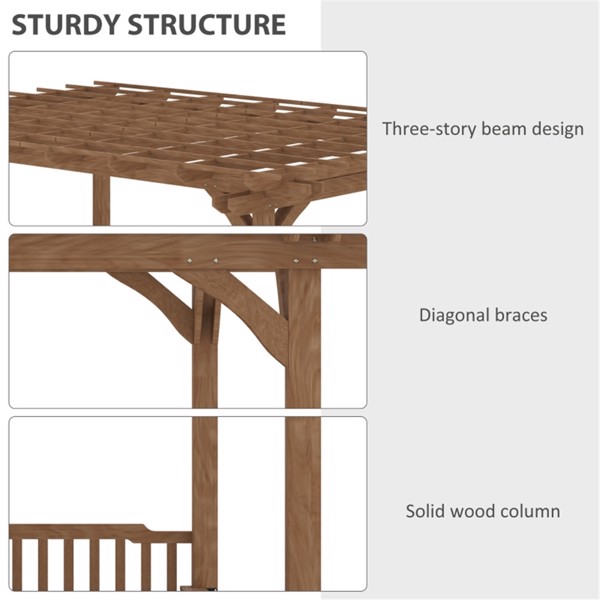 Wooden pavilion With seat