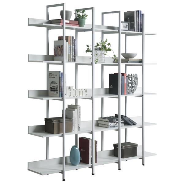 [VIDEO] 5 Tier Bookcase Home Office Open Bookshelf, Vintage Industrial Style Shelf with Metal Frame, MDF Board