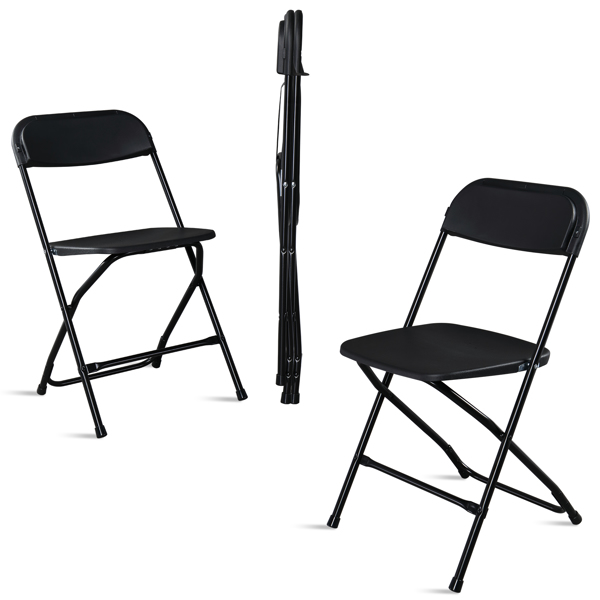 4pcs Injection Molding Classic Garden Plastic Folding Chair Black