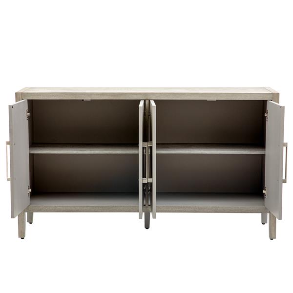 Storage Cabinet Sideboard Wooden Cabinet with 4 Metal handles ,4 Shelves and 4 Doors for Hallway, Entryway, Living room