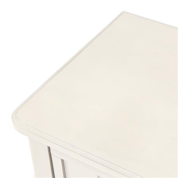 Narrow Console Table, Slim Sofa Table with Three Storage Drawers and Bottom Shelf (Ivory White)