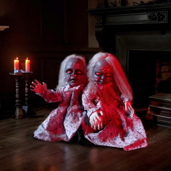 2.8ft Twin Girls Halloween Standing Decoration