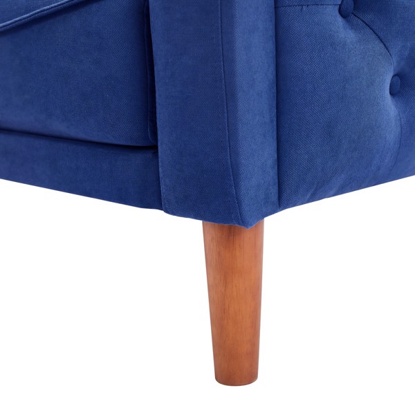 77.95 "Sponge Cushioned Sofa - Blue(Solid wood legs are detachable)