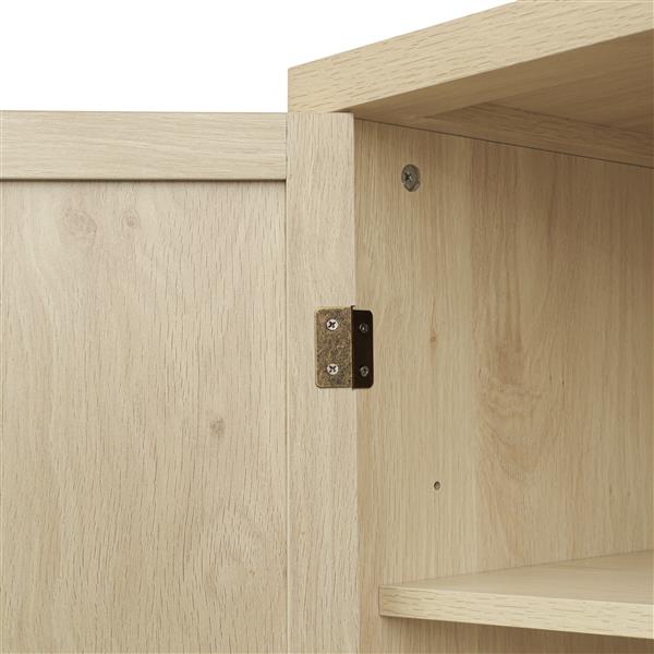 4 Door Cabinet with 1 Drawer, with 4 Adjustable Inner Shelves, Storage Cabinet