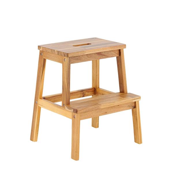 Acacia Wood Two Steps Stool Small Size Rectangle