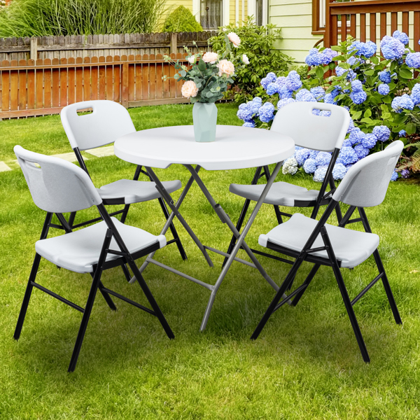 2pcs 47*54*84cm Garden Plastic Folding Chair White