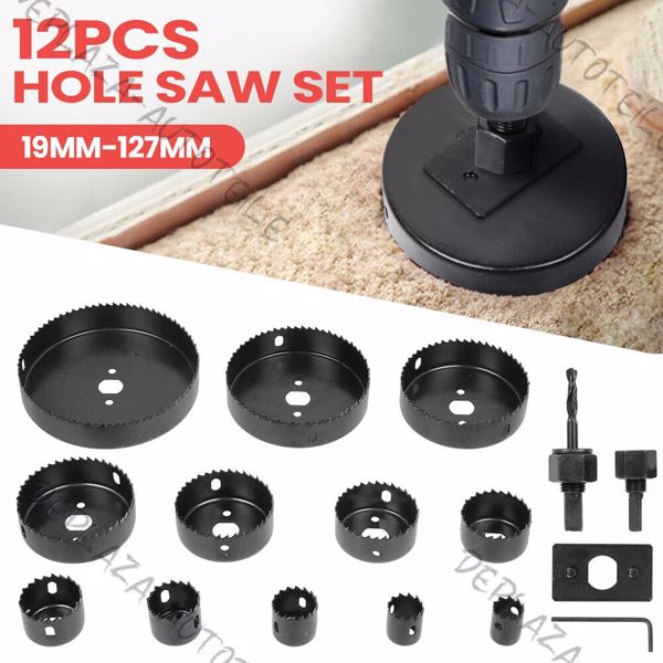 Holz Lochsägen Set 16-teilig 19 bis 127mm +2 Adapter Kreissäge Transportkoffer