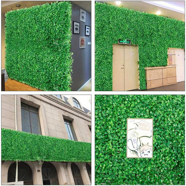 24 pieces of 23.6 "x 15.75 " artificial boxwood boards, grass wall panels, boxwood fence panels, UV protection suitable for artificial green wall decoration, fence garden wedding backyard decoration