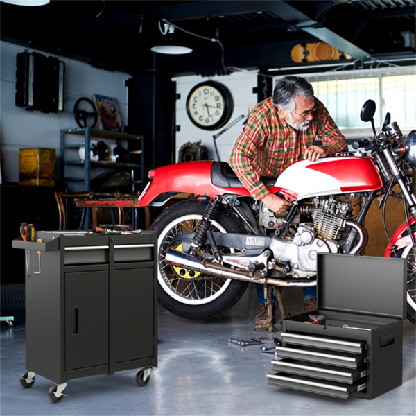 Rolling Tool Chest with 5 Sliding Lockable Drawers