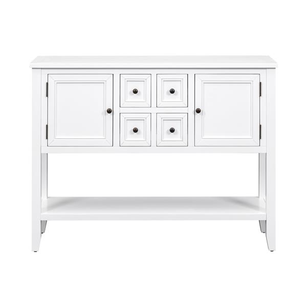 Cambridge Series  Ample Storage Vintage Console Table with Four Small Drawers and Bottom Shelf for Living Rooms, Entrances and Kitchens