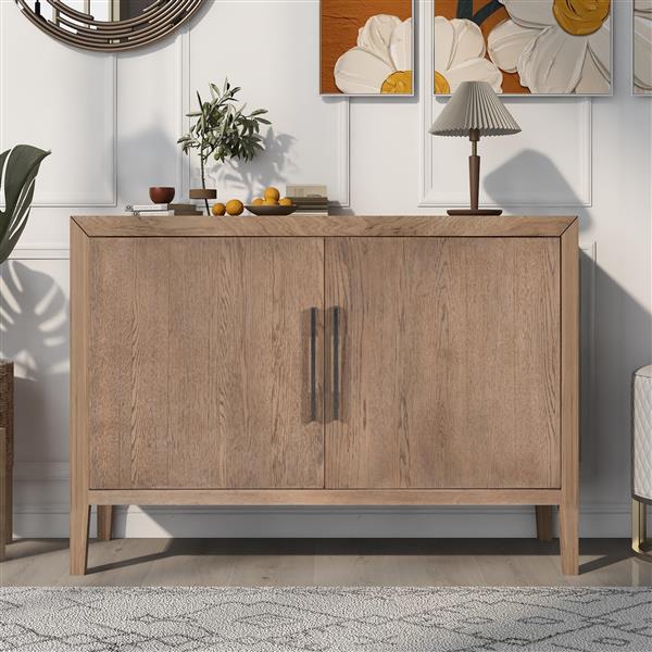 Storage Cabinet Sideboard Wooden Cabinet with 2 Metal handles and 2 Doors for Hallway, Entryway, Living Room