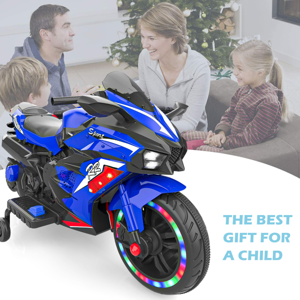 12V Electric Motorcycle for Kids, Powered Toy Motorcycle, Child Motorcycle Ride On with Light Wheels and Bluetooth Music (No shipping on weekends) (Temu, Walmart Amazon  prohibited)