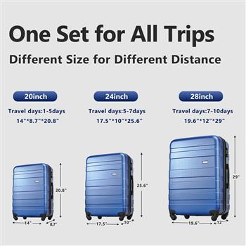 Luggage Sets New Model Expandable ABS Hardshell 3pcs Clearance Luggage Hardside Lightweight Durable Suitcase sets Spinner Wheels Suitcase with TSA Lock 20\\'\\'24\\'\\'28\\'\\'(black and brown)