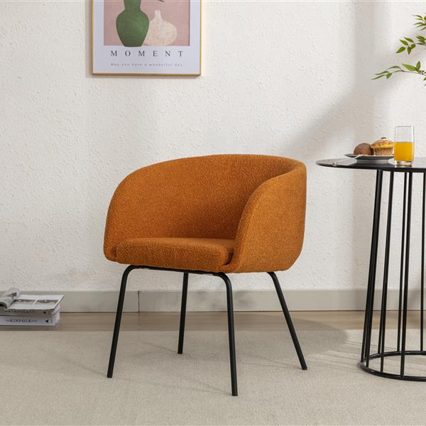 039-Set of 1 Fabric Dining Chair With Black Metal Legs,Ginger