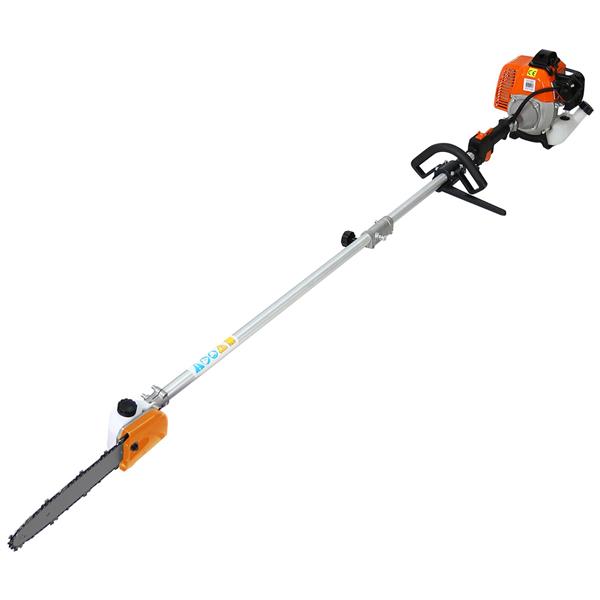 4 in 1 Multi-Functional Trimming Tool, 63CC 2-Cycle Garden Tool System with Gas Pole Saw, Hedge Trimmer, Grass Trimmer, and Brush Cutter EPA Compliant