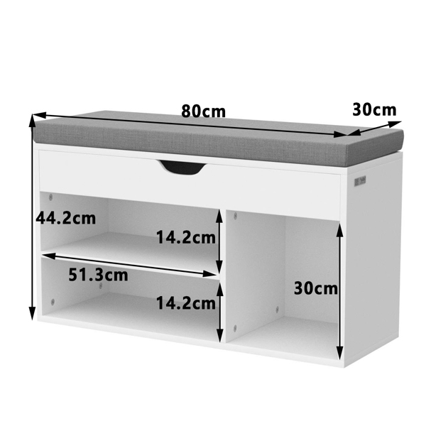 3 tier with 3 Cube White Color Shoe Ottoman Bench ，Shoe Bench with Seat,White Shoes Storage Rack with Hinged Flip Top Cushion for Living Room Hallway Cloakroom Entryway