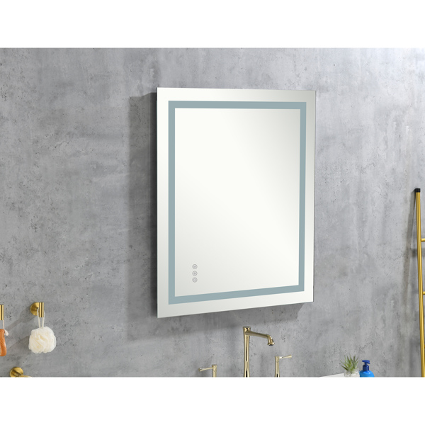 36x30 Inch LED Bathroom Mirror with Frontlit and Backlit, Wall Mounted Vanity Mirror with Smart Touch Button, Anti-Fog, Memory Function, 3 Colors, Stepless Dimmable Makeup Mirror(Horizontal/Vertical)