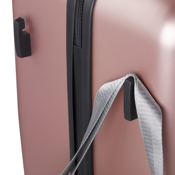 FCH 3-in-1 suitcase vertical stripes trolley case 20in 24in 28in ABS PC fashion color 02-rose gold