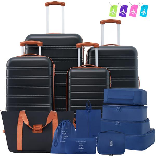 Hardshell Luggage Sets 4 pcs + Bag Spinner Suitcase with TSA Lock Lightweight-16"+20"+24"+28" Luggages