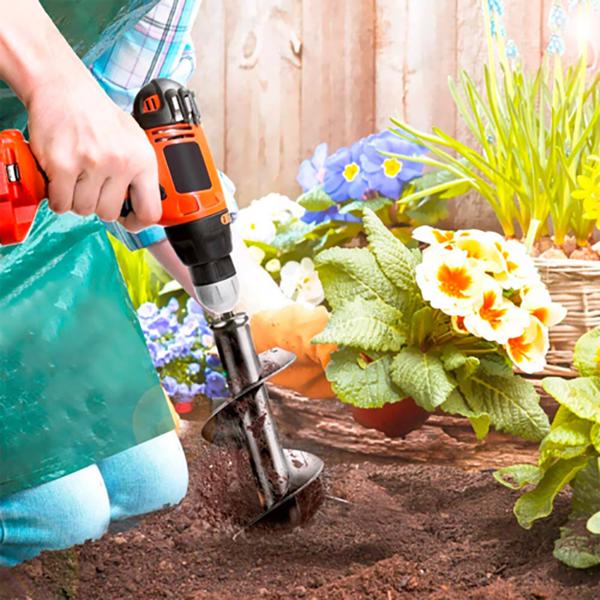 Erdbohrer Pfahlbohrer Erdlochbohrer Gartenbohrer für Bohrmaschine Akkuschrauber